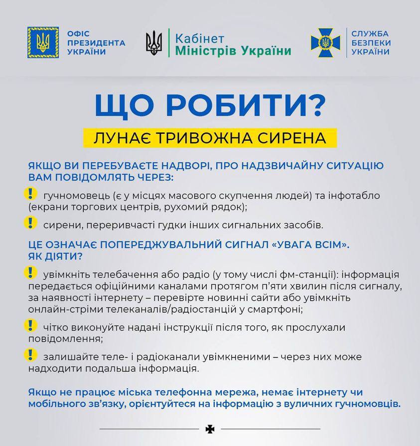 Що роботи коли лунає тривожна сирена?