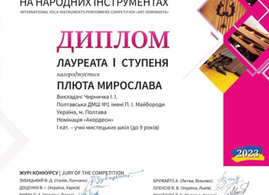 Переможці міжнародного конкурсу Арт- Домінанта