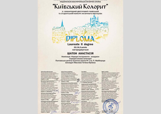Перпможці конкурсів учні народного відділу (баян, акордеон)