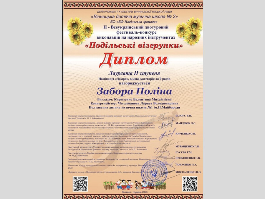 ІІ Всеукранський двотуровий фестиваль-конкурс виконавців на народних інструментах